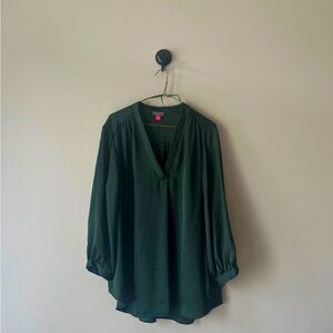 Vince Camuto Dark Green Long-Sleeve Blouse